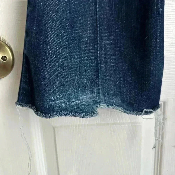 Vintage American Eagle Stretch Skinny Flare Size 4 Blue Denim Raw Hem - Picture 6 of 8